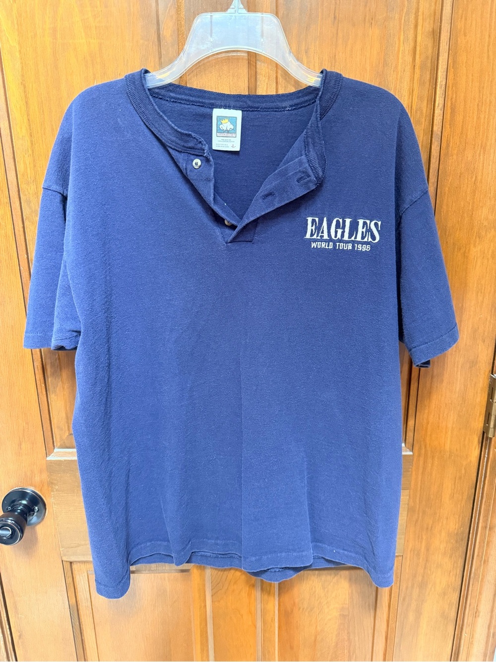 Eagles World Tour 1985 Navy Henley Tee